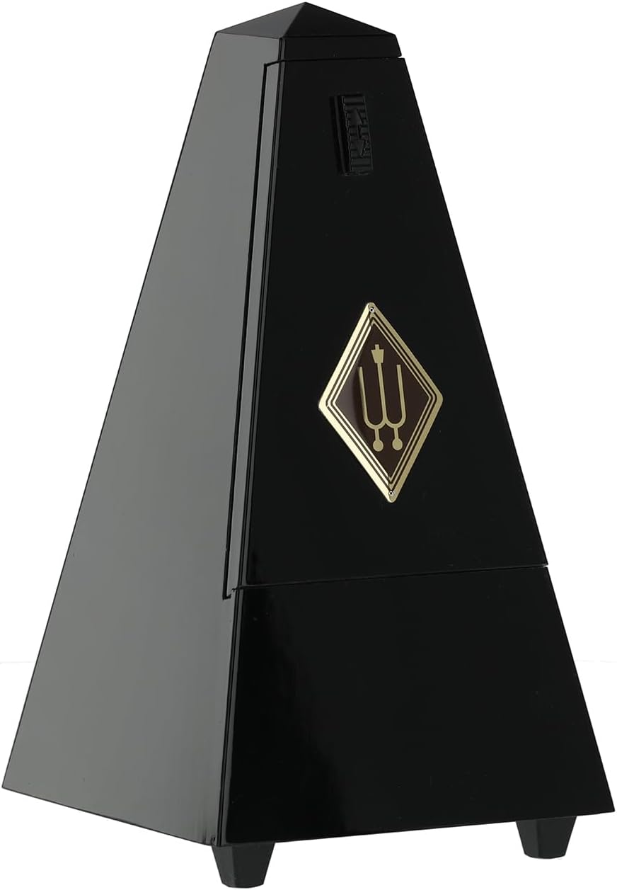 Wittner Metronom 816 Holzgehäuse mit Glocke Taktell Pyramidenform schwarz hochglanz, schwarz hochgla