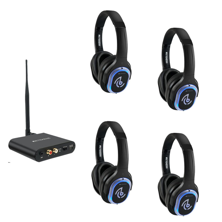 Retekess TA004 Silent Disco Kabelloser Kopfhörer, 3 Kanäle optional, HiFi-Stereo-Audio-Receiver-Kopf