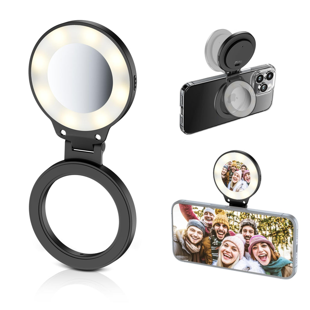 Magnetisches Handy-Selfie-Licht, Schwarz, Schwarz