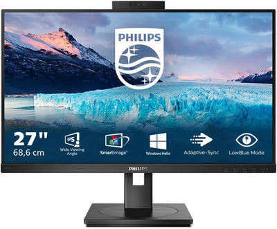 Philips 272S1MH - 27 Zoll FHD Monitor, Webcam, höhenverstellbar, FreeSync (1920x1080, 75 Hz, VGA, DV