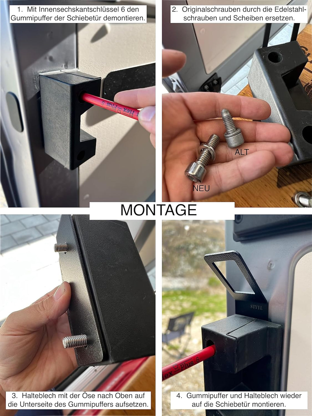 STYYL Slide-Y-Lock die Zusatzsicherung für die Schiebetür passend für Kastenwagen Ducato Jumper Boxe