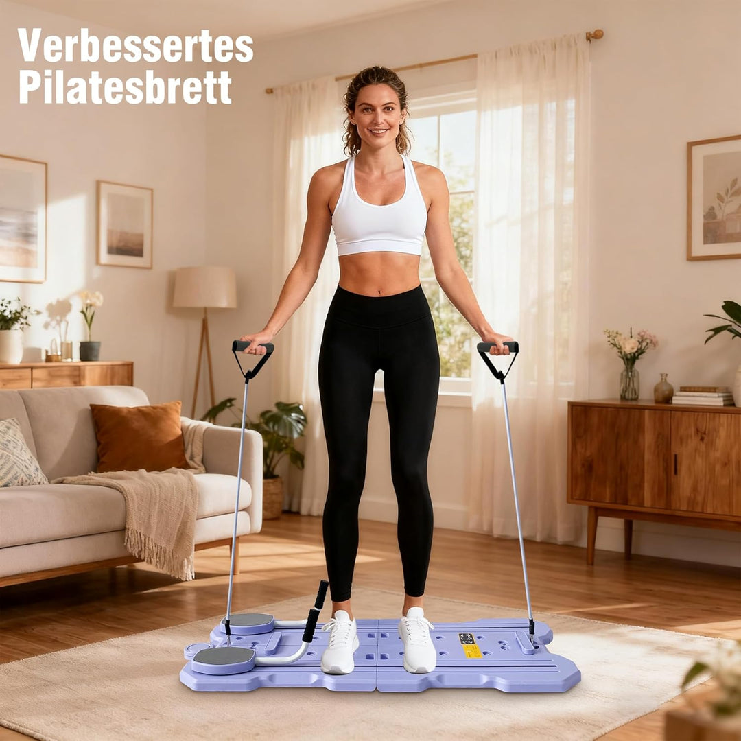 Fitencexu 5-in-1 Pilates Board für zuhause faltbar - Multifunktion für Bauch, Yoga & Krafttraining,