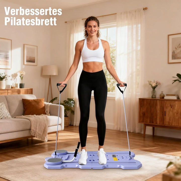 Fitencexu 5-in-1 Pilates Board für zuhause faltbar - Multifunktion für Bauch, Yoga & Krafttraining,