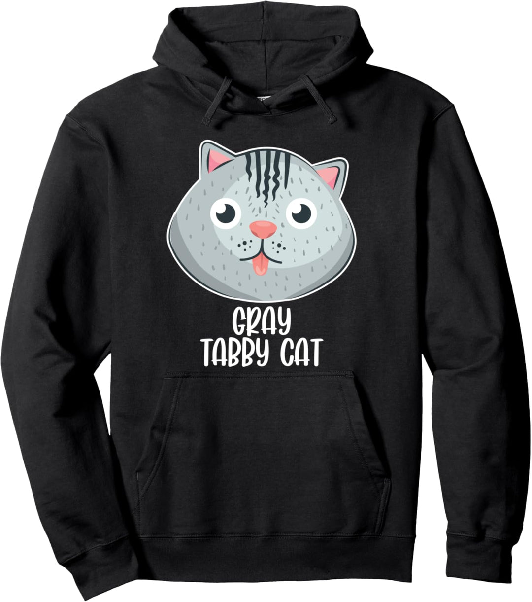 Lustige graue Tabby-Katze Feline Gefährte Hauskatzen Pullover Hoodie