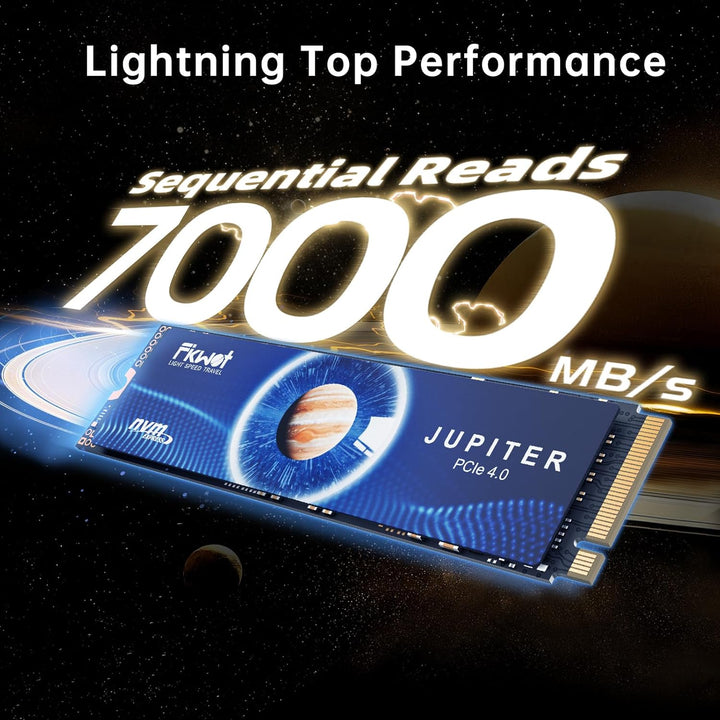 Fikwot M.2 SSD, 4TB NVMe SSD M.2, PCIe Gen4, Bis zu 7300MB/s Lesen, Interne SSD für PS5 Gaming und L