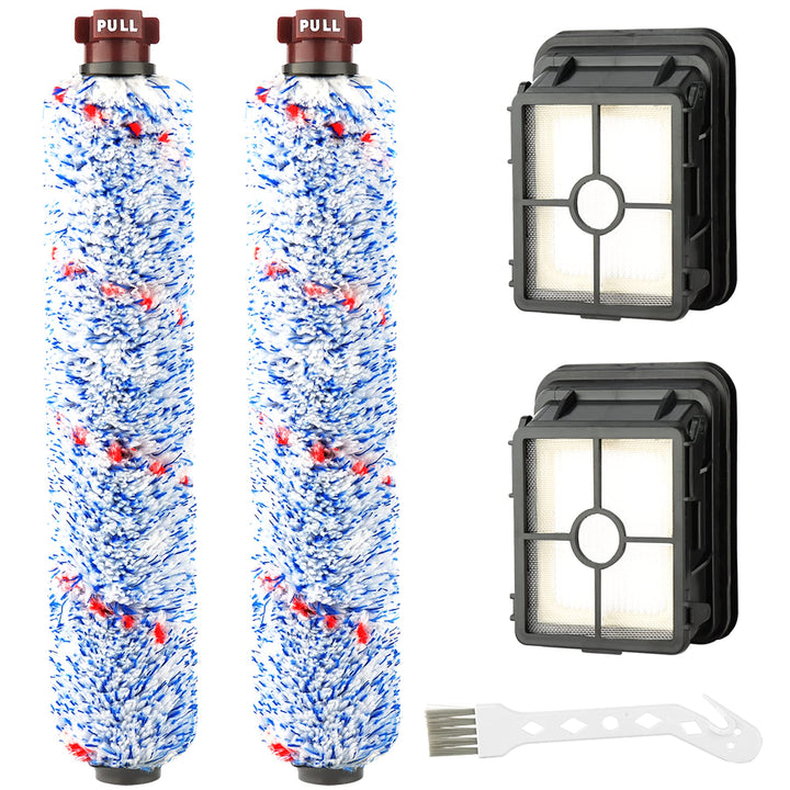 AINUO 2 Stück Filter und 2 Stück Bürstenrolle für BISSELL 17132 Crosswave 3-in-1 Nass- & Trockensaug