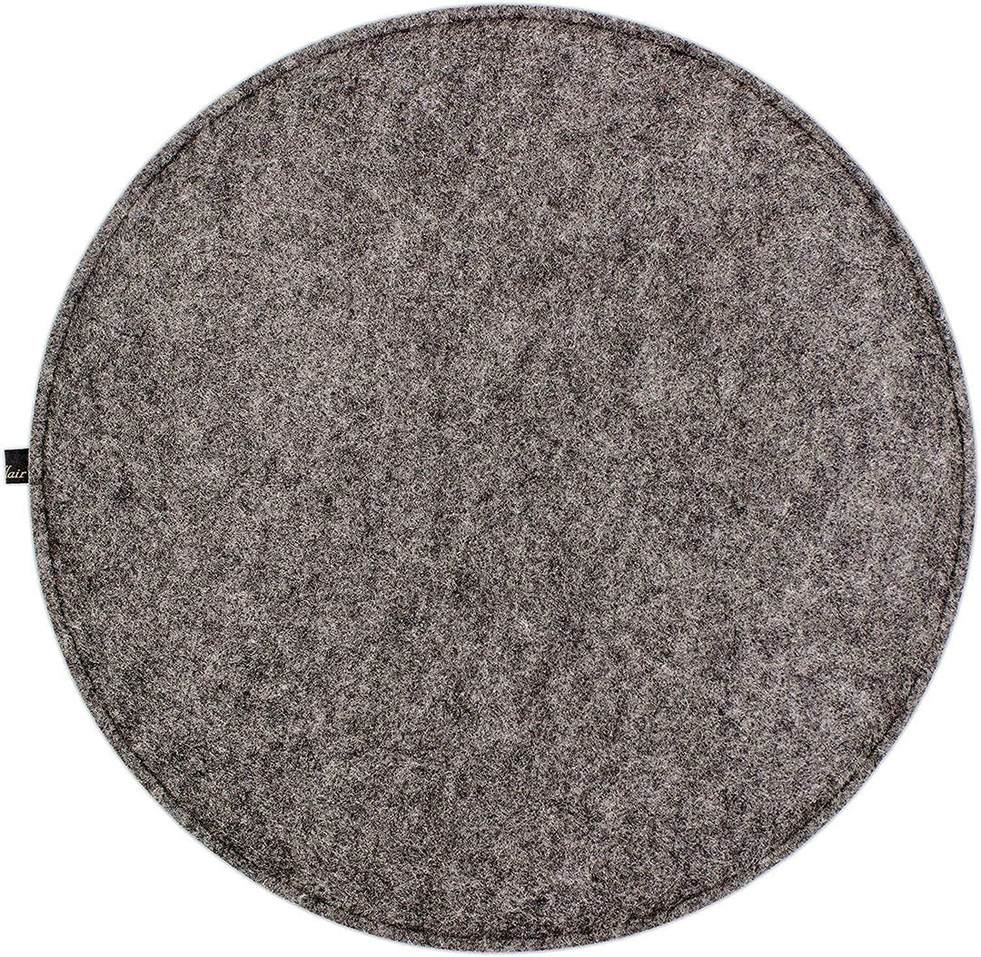 Luxflair Sitzkissen 4er Set Filz rund 35cm, 2-farbig: dunkelgrau/Graumeliert, zum Wenden. Gepolstert