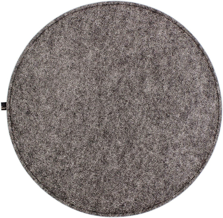 Luxflair Sitzkissen 4er Set Filz rund 35cm, 2-farbig: dunkelgrau/Graumeliert, zum Wenden. Gepolstert