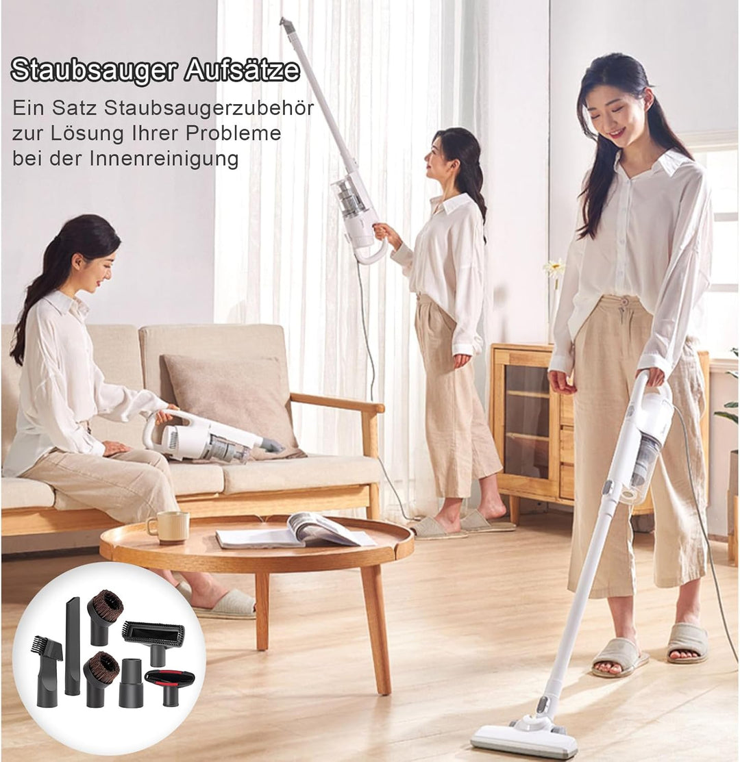 7 Stück Staubsauger Aufsätze, Staubsaugeraufsätze, Geeignet für Staubsauger mit 32-35 MM Innendurchm