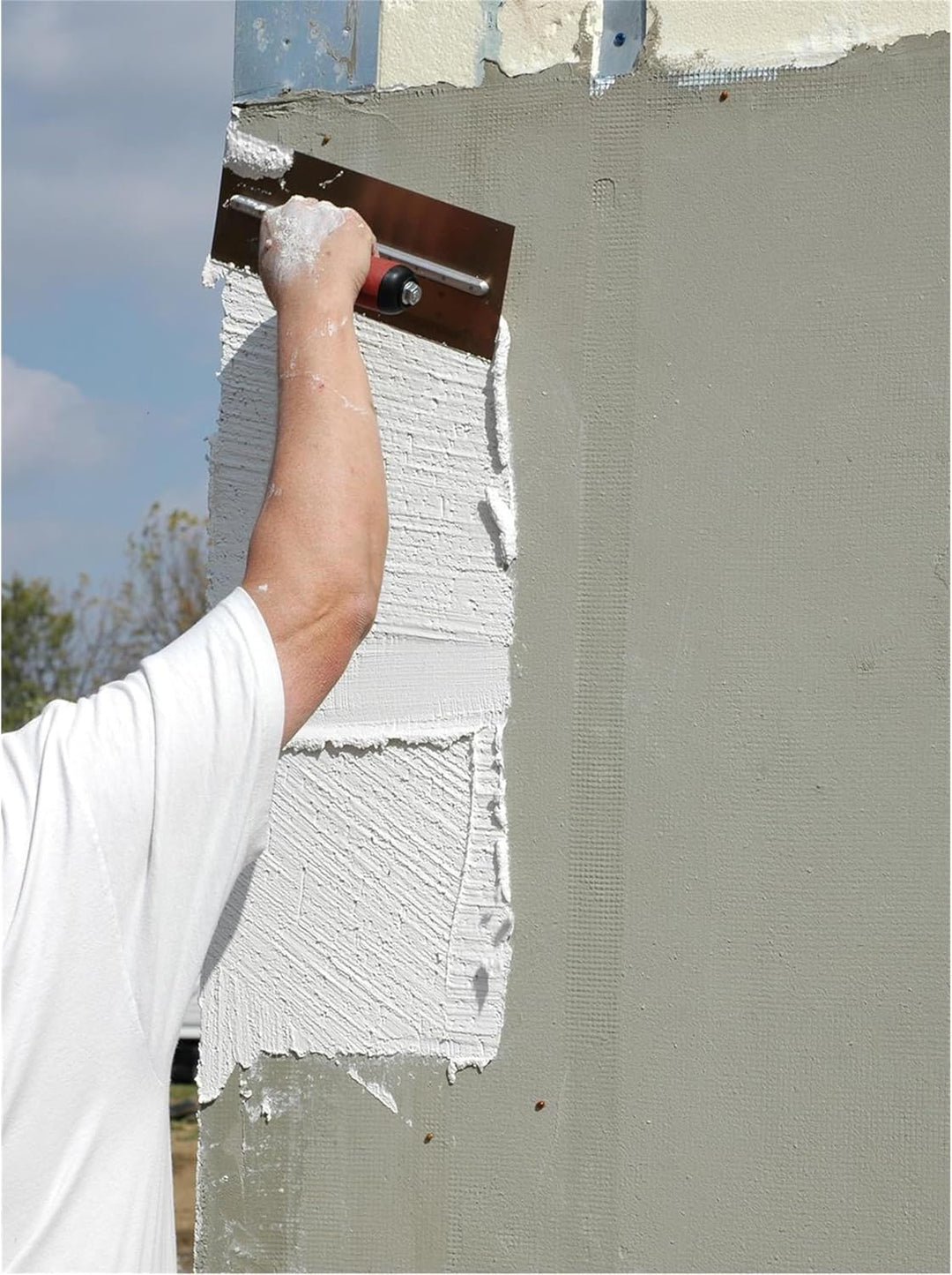 Marshalltown Glättkelle mit gebogenem Durasoft Griff aus Goldstahl, für Boden und Beton sehr gut gee