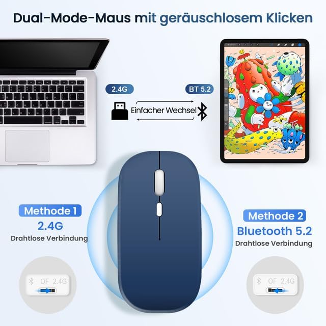 LAMA Tastaturhülle mit Maus für Samsung Galaxy Tab S6 Lite, Hülle mit Tastatur für Tab S6 Lite 10,4“