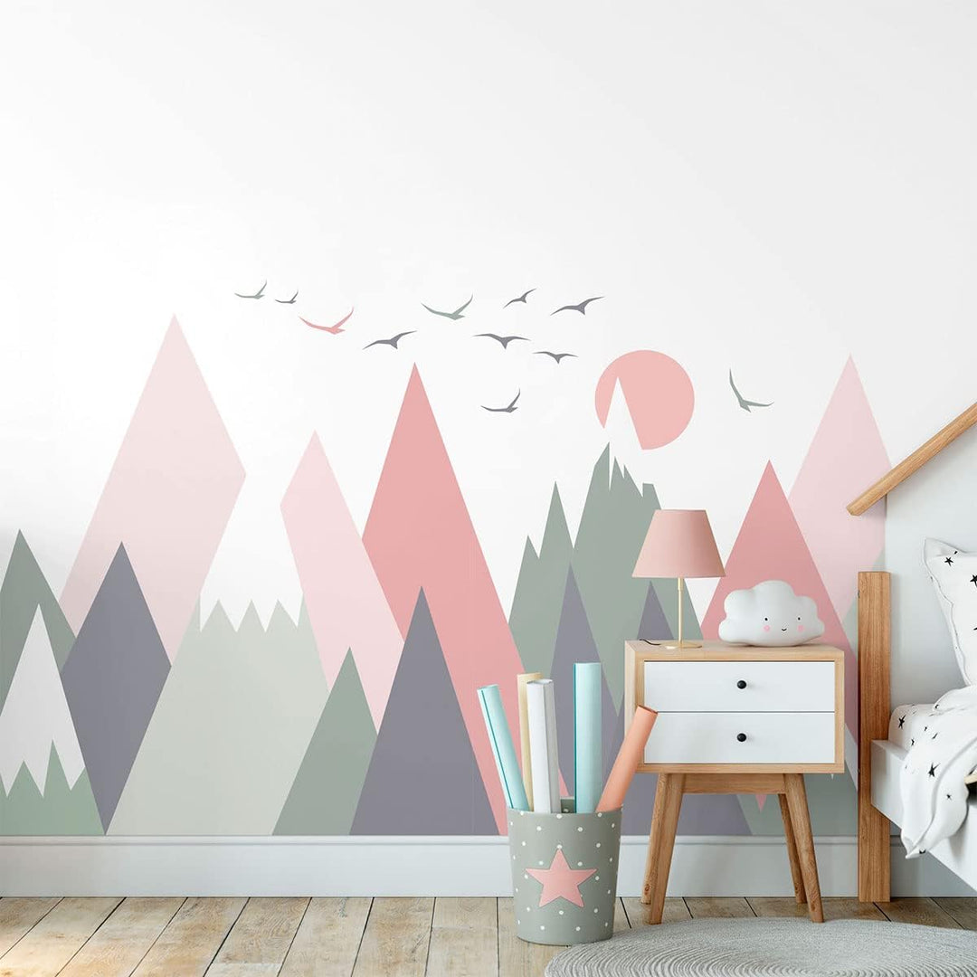 Wandsticker Kinder Deko Babyzimmer Wandsticker Kinder Wandsticker skandinavische Berge skandinavisch