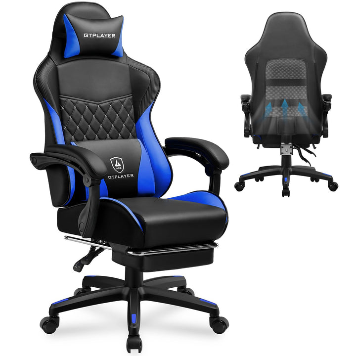 GTPLAYER Gaming Stuhl, Gaming Chair, Ergonomischer Höhenverstellbarer Bürostuhl, Zweckmässig für Win