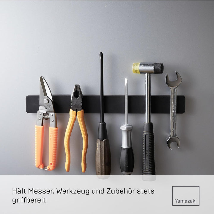 Yamazaki 5202 TOWER Magnetischer Messerhalter, schwarz, ABS-Harz/Magnet/Silikone, minimalistisch, 1,