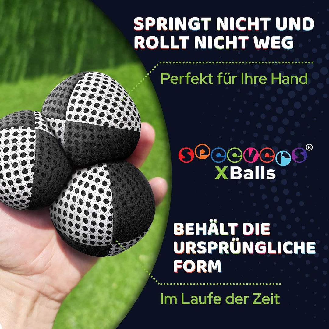 speevers XBalls Hohe Qualität Jonglierbälle Kinder Anfänger und Profi 3er Set, Jonglieren in 15 Farb