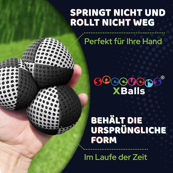 speevers XBalls Hohe Qualität Jonglierbälle Kinder Anfänger und Profi 3er Set, Jonglieren in 15 Farb