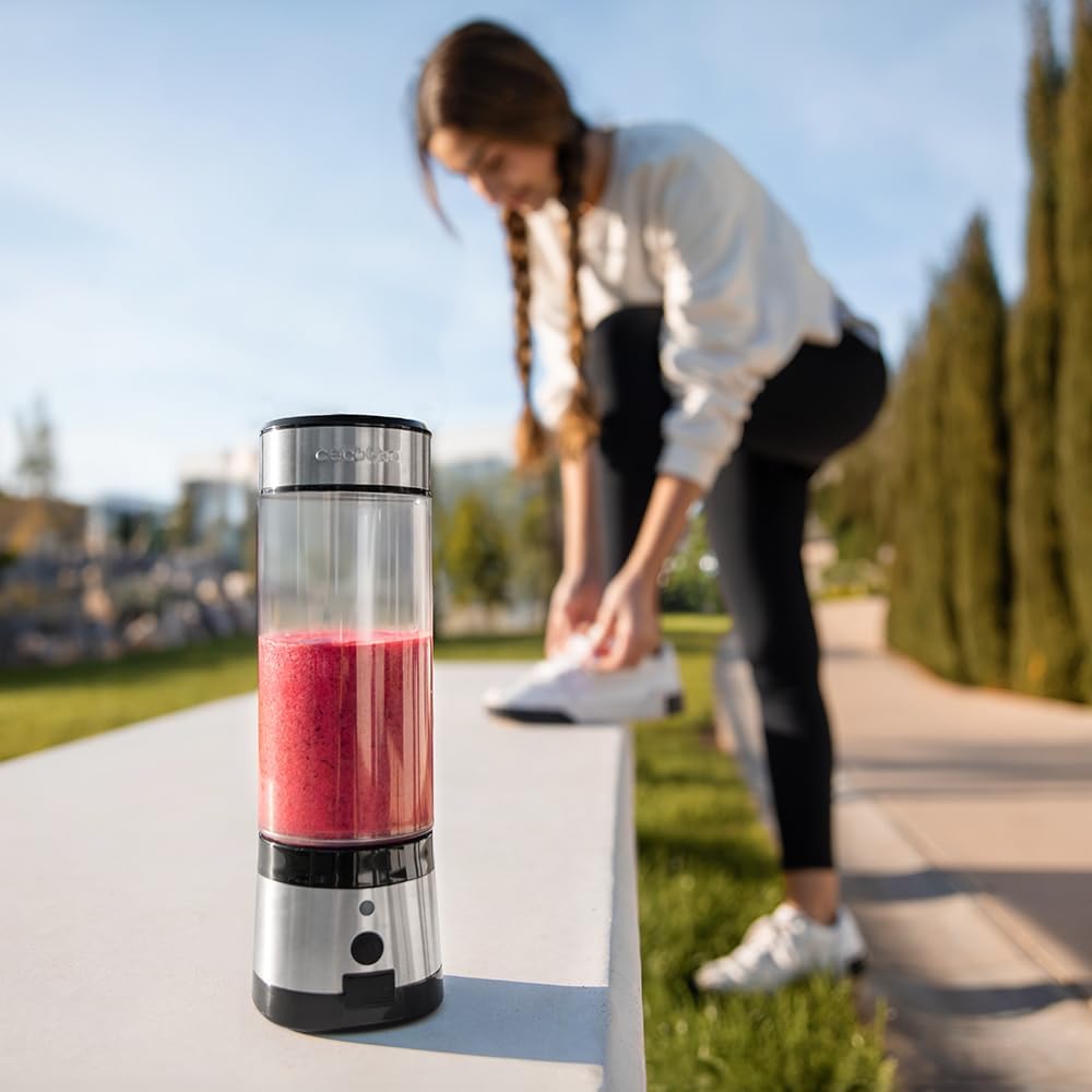 Cecotec Tragbarer Einzel-Smoothie-Mixer WanderlustMix USB. 126W, Kompakt, 400ml-Becher, 4 Klingen mi