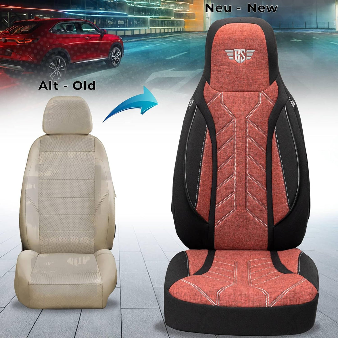BREMER SITZBEZÜGE Mass Sitzbezüge Schonbezüge für Skoda Yeti PLKT202 PLKT202 - Schwarz/Rot Yeti, PLK