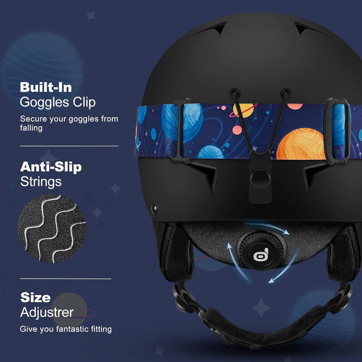 Odoland Kinder Skihelm und Skibrille Set, Snowboardhelm für Jungen und Mädchen, Verstellbar Schneehe