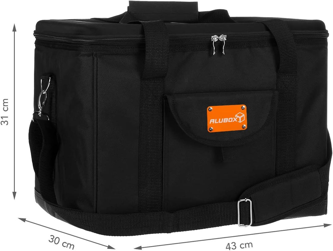ALUBOX B140 Alukiste 140 Liter Aluminium Transportbox Promo inkl. alubox Picknick Kühltasche schwarz