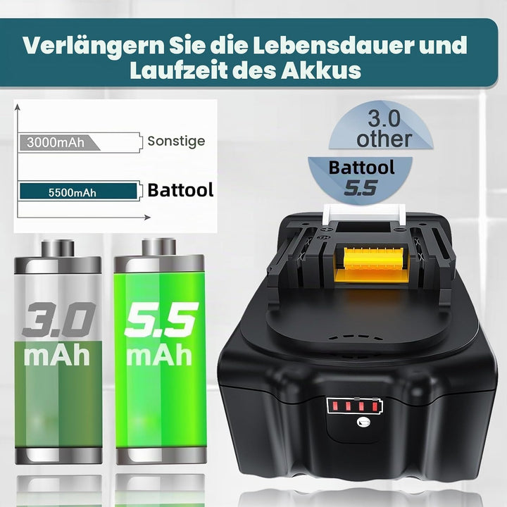 4 Stück 5,5Ah/5500mAh Ersatzakku für makita 18V Akku Li-ion BL1850 BL1850B BL1830 BL1860B BL1845 BL1