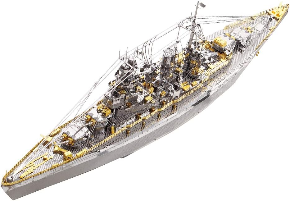 piececool Nagato Class Battleship HP091SG Highly Detailed Metal Model Kit,No Glue, 199 Pieces