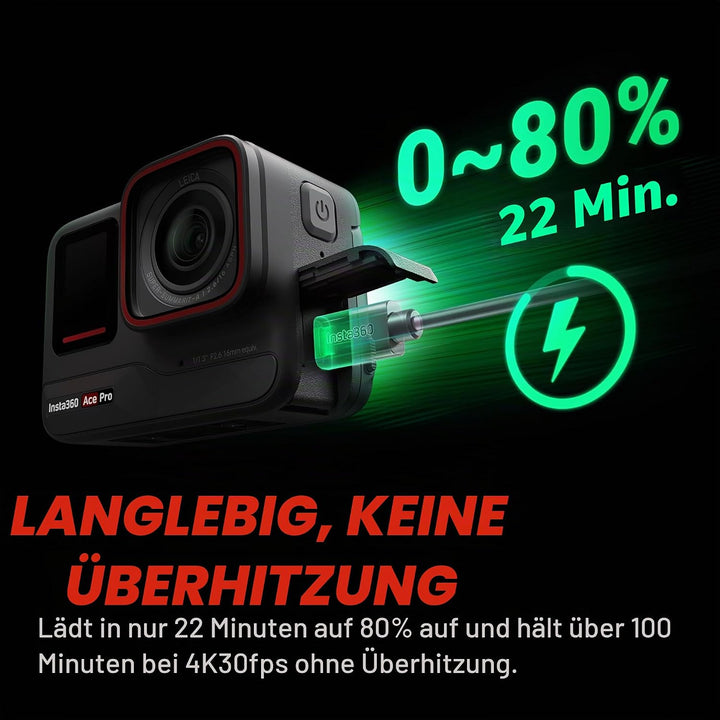 Insta360 Ace Pro Creator-Kit - wasserdichte Action-Kamera, zusammen mit Leica entwickelt, 1/1,3"-Sen