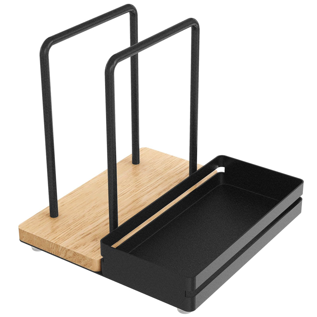 Serviettenhalter Schwarz,Serviettenhalter aus Metall & Holz Serviettenspender mit Caddy für Tisch Kü