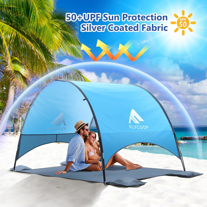 Strandmuschel mit UV-Schutz UPF 50+ – Tragbares Beach Canopy & Sonnenschutz für Strand, 360° Belüftu