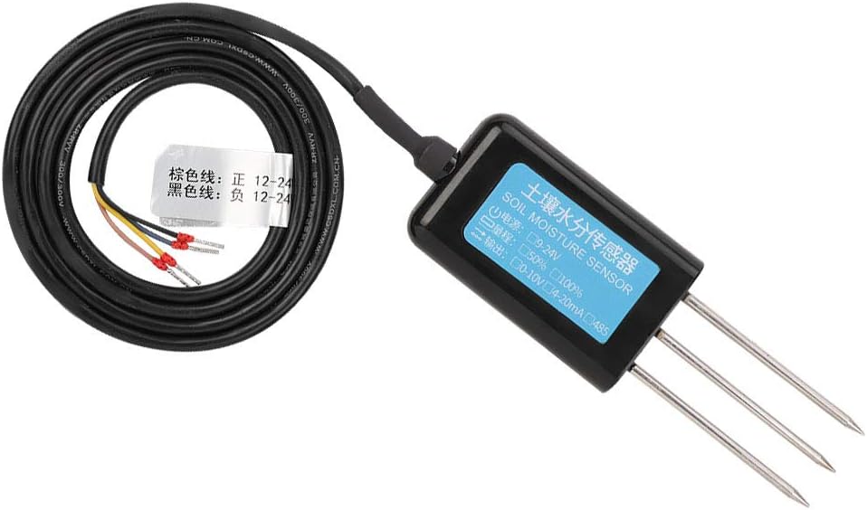 EVTSCAN 12-24V DC Bodenfeuchtesensor, 0-10V Ausgang Wasserdichtes Gewächshaus Bodenfeuchte Feuchtigk