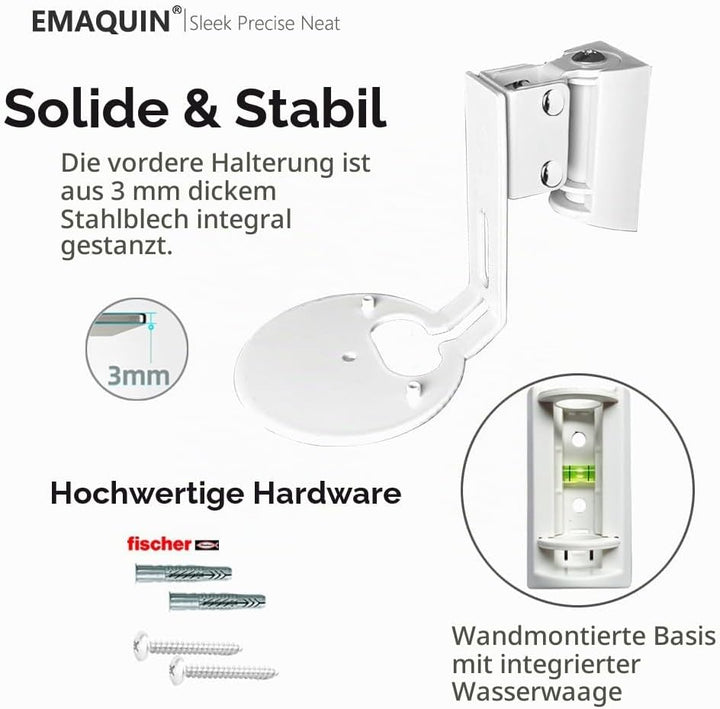 EMAQUIN Wandhalterung Paar(2 Stück) für Sonos Era 100 Lautsprecher(Schwenkbar und neigbar,kompatibel