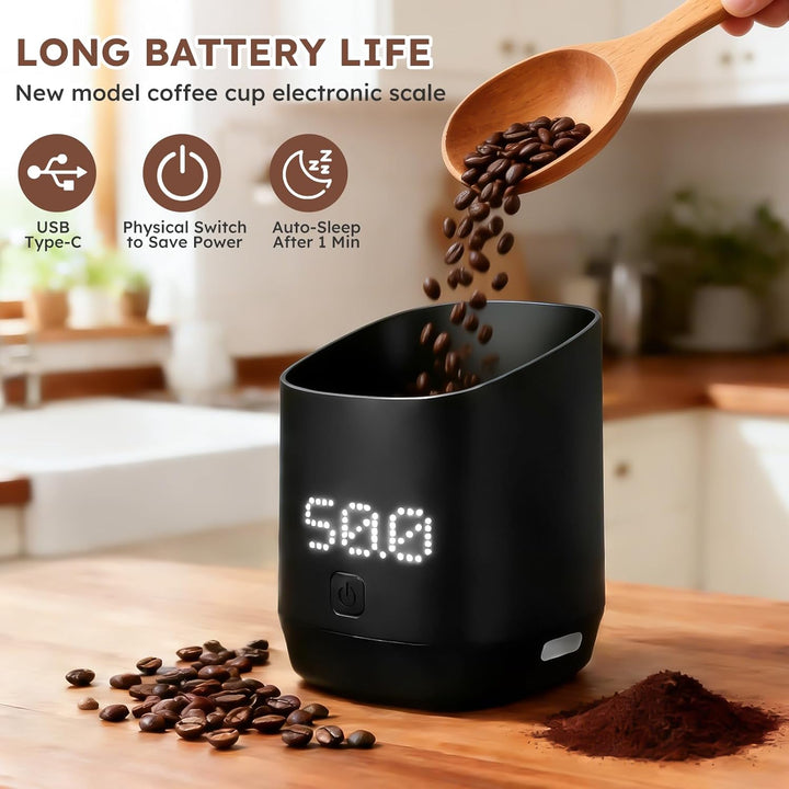 Digitale Kaffeewage mit LED-Display, Digital Kaffeewaage för Espresso & Pour-Over, Digitale Dosierme