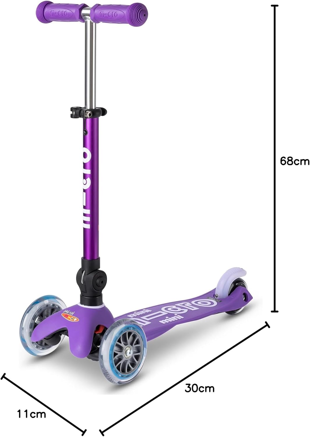Micro Mini-Deluxe-Roller, zusammenklappbar, für Jungen und Mädchen, 3 Räder, 2–5 Jahre, leicht
