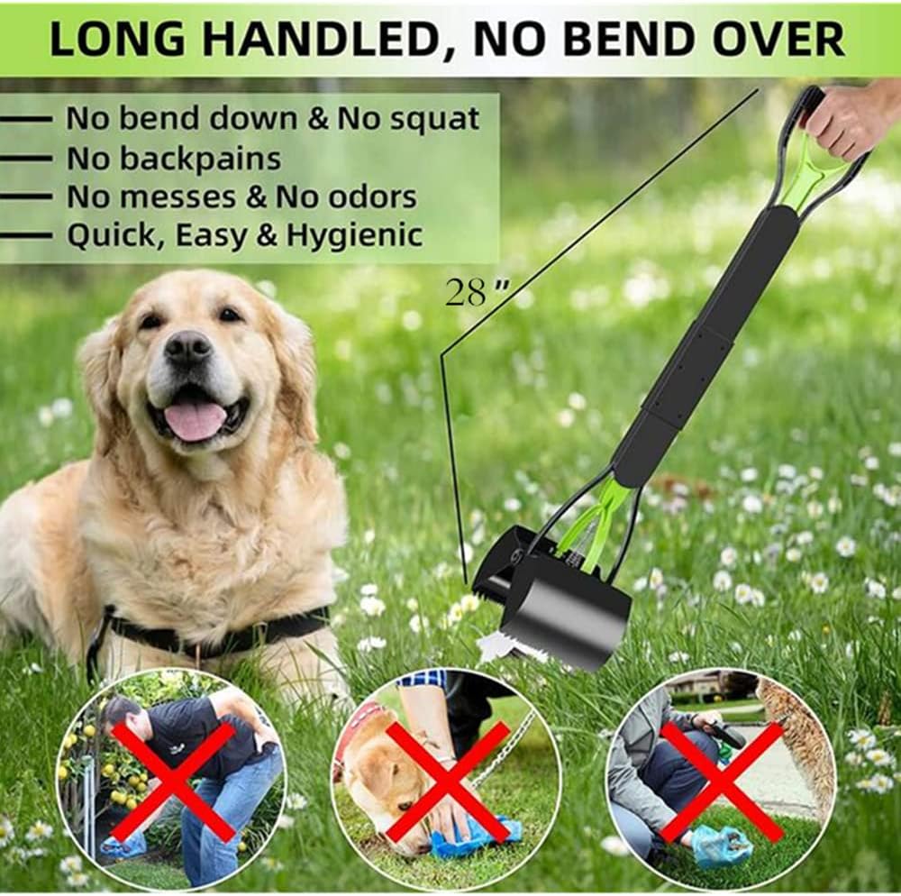 Dog Pooper Scooper, 71,1 cm langer Griff, Walking Poo Remover Greifer Picker für die Reinigung von m