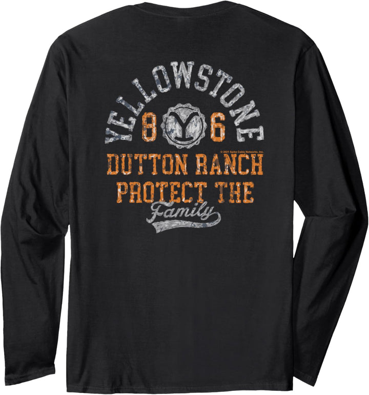 Yellowstone Dutton Ranch Protect The Family Front & Back Langarmshirt