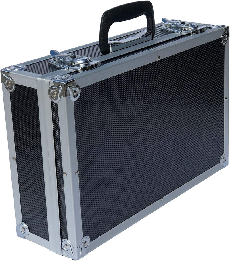 ECI® Aluminium Koffer Schwarz mit Würfelschaum Leer-Koffer Alukoffer Alu Box Werkzeugkoffer LxBxH 40