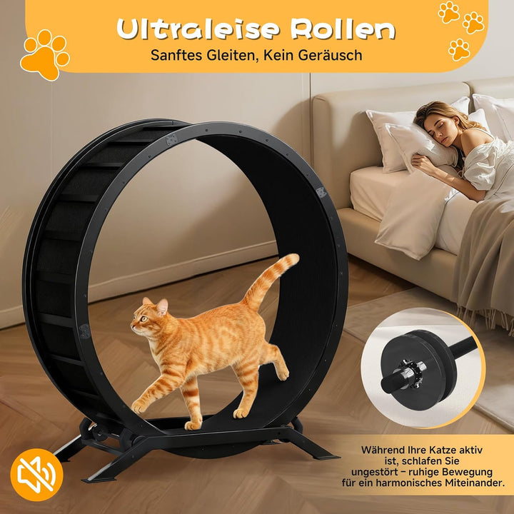 GTPLAYER Katzenlaufrad, laufrad Katze, Extra grosser 100 cm, ultraleises Laufrad mit Abnehmbarer Tep