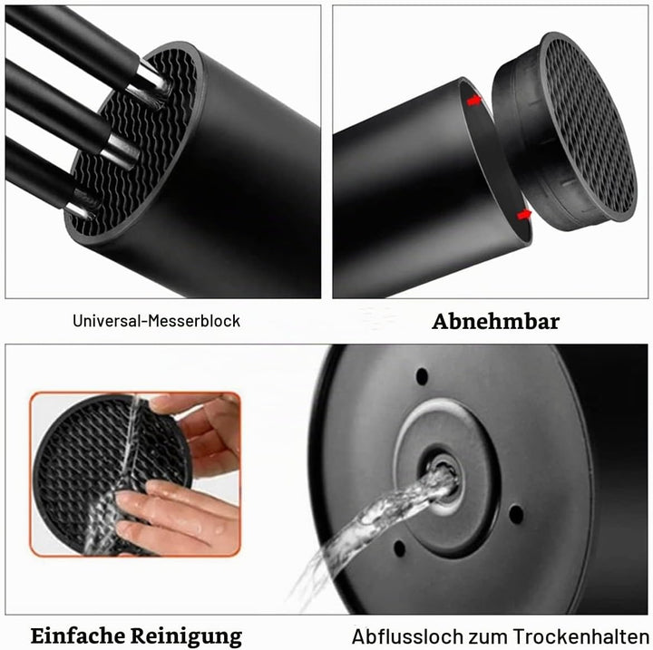 Messerblock ohne Messer, Universal Messerhalter für Platzsparende Messeraufbewahrung, Einzigartiges