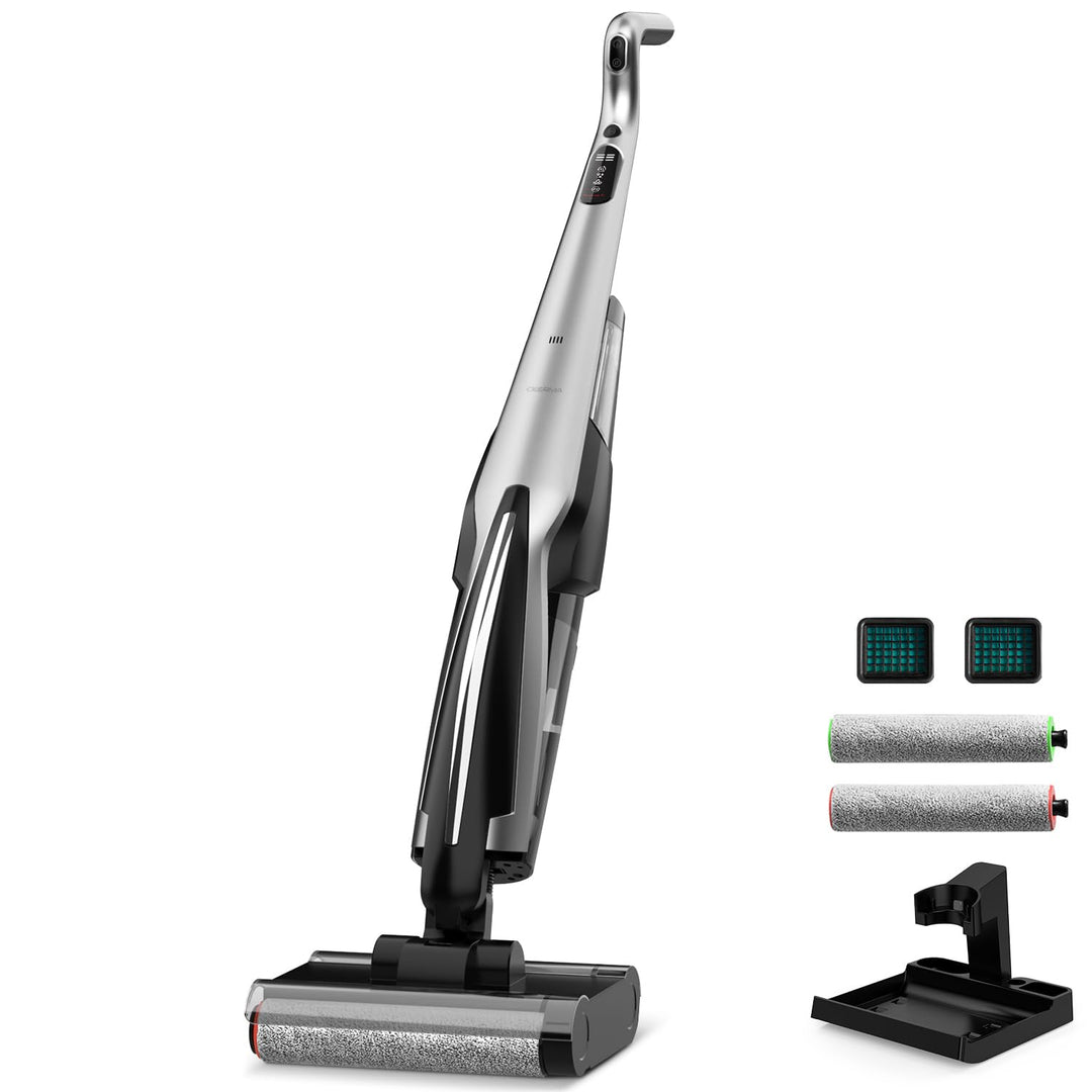 Deerma DEM-VX96W Kabelloser Nass- und Trockensauger mit Selbstreinigung, 150W, Ideal für Haustiere u