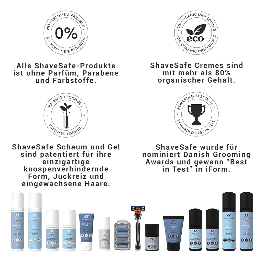 ShaveSafe After Shave Creme Balsam Herren - Nach Der Rasur Von Gesicht, Kopfhaut und Hals Auftragen