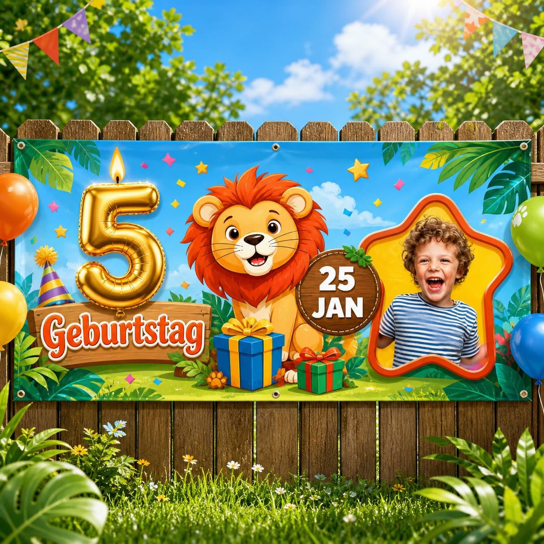 Geburtstagsbanner - XL Grössen - Überraschen Sie Ihr Kind - Happy Birthday Girlande - Banner Persona