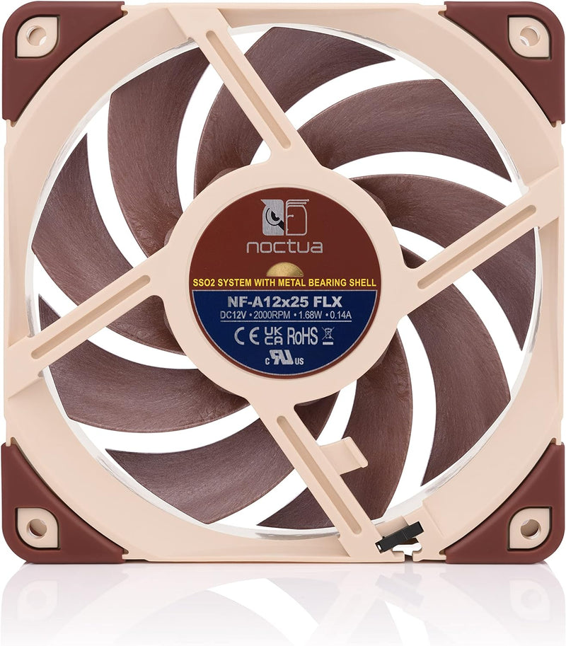 Noctua NF-A12x25 FLX, Leiser Premium-Lüfter, 3-Pin (120mm, Braun)