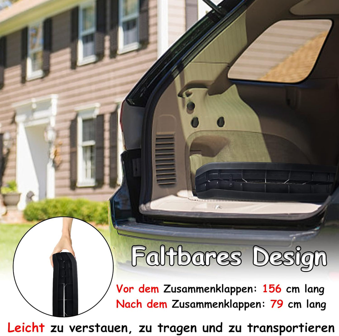 NAIZY Hunderampe 156cm Klappbare Hundetreppe Ramp mit Anti-Rutsch Matten Haustierrampe Kunststoff Ko