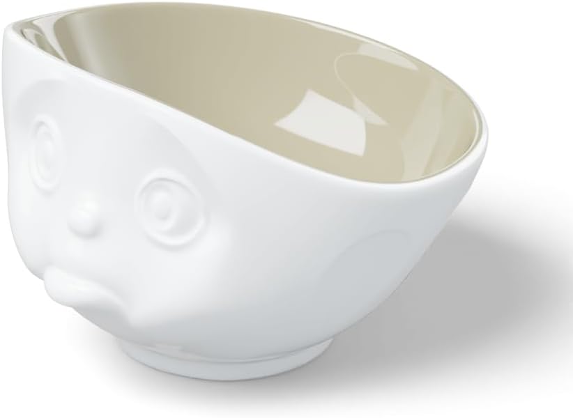 FIFTYEIGHT PRODUCTS / Tassen / Schale „Schmollend“ (Porzellan, 500ml, weiss, Innen Sand, Made in Ger