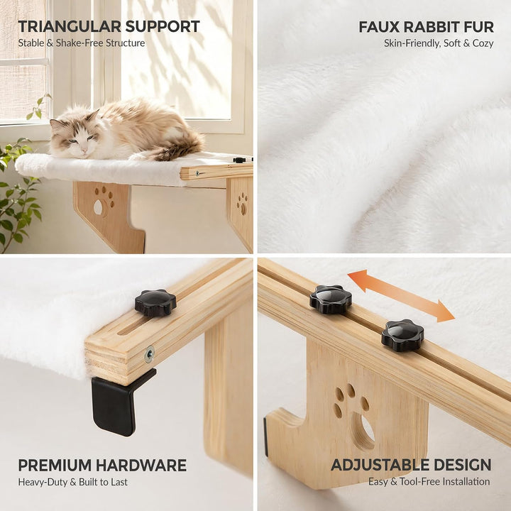 Heizungsliege Hängende Katzenhängematte, Katzen Hängematte Fenster, Holz Hängematte Katze Heizung, F