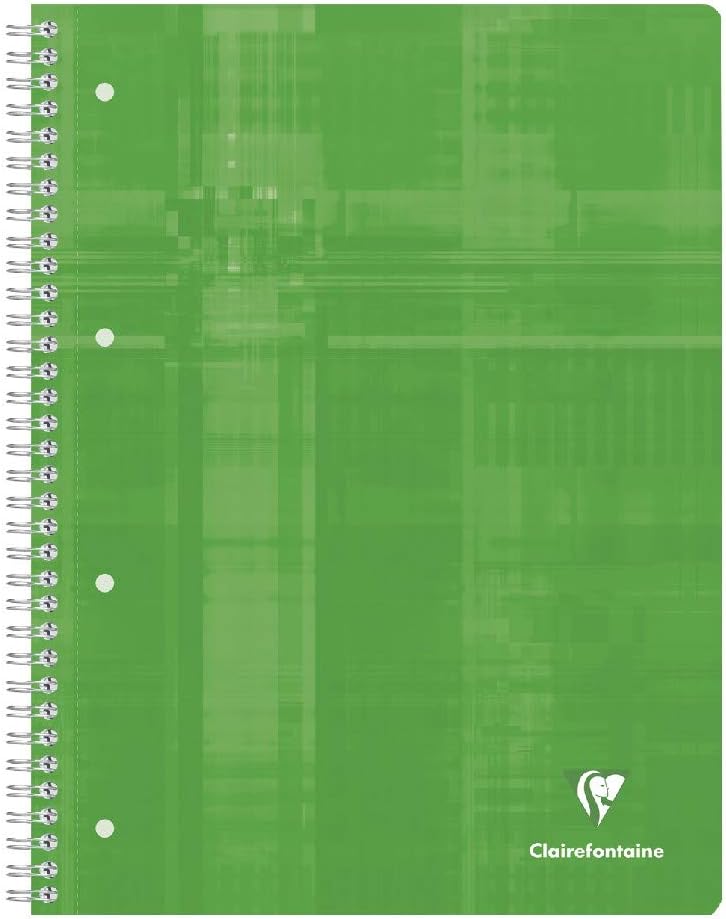 Clairefontaine 8251C - Packung mit 5 Collegeblöcken DIN A4+ mit Ringbuchlochung, 4-fach gelocht, 80