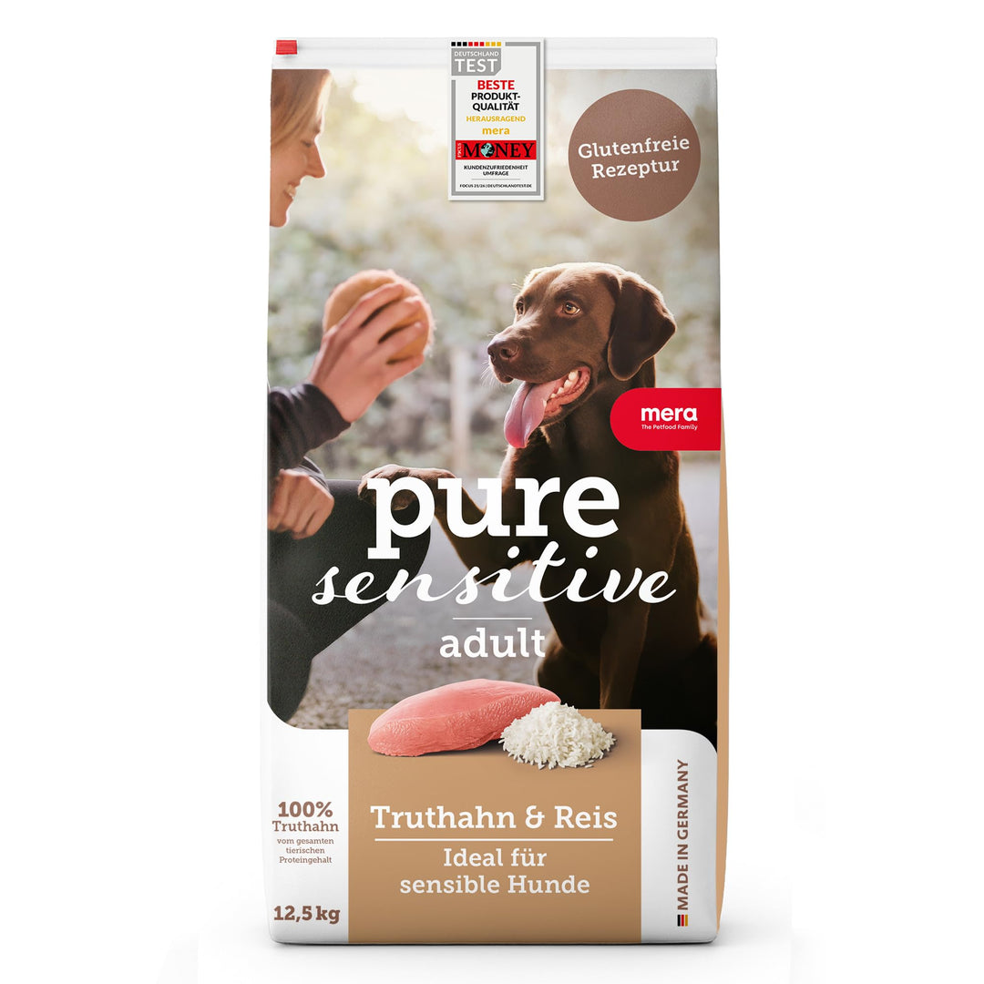 MERA pure sensitive Truthahn &amp; Reis, Hundefutter trocken für sensible Hunde, Trockenfutter aus Truth
