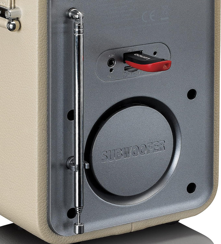 Lenco PDR-051 Tragbares DAB+ Retro Radio - PLL FM Radio mit Bluetooth - Integrierter Akku - 1800mAh