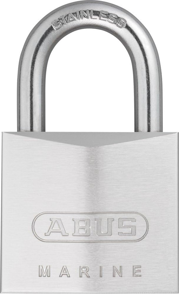 ABUS Marine Vorhängeschloss 75IB/40 - wetterfest - Messing-Schlosskörper mit Nickel Pearl Beschichtu