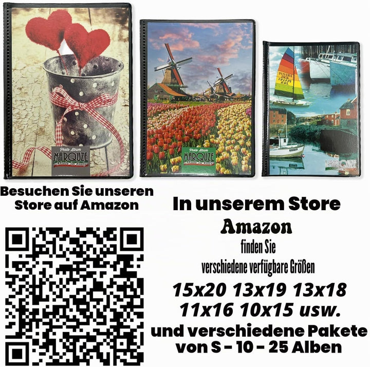 Set mit 5 platzspareden Fotoalben, personalisierbar, 15 x 21 cm, 18 Taschen, sehr transparent, Kapaz